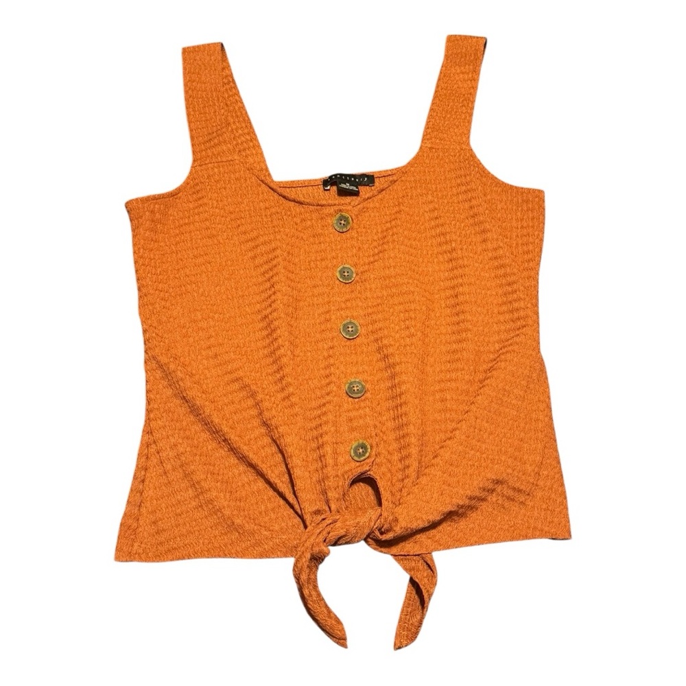 Sanctuary Button Front Tie Front Tank Top Medium Burnt Orange Fall Fashion Boho